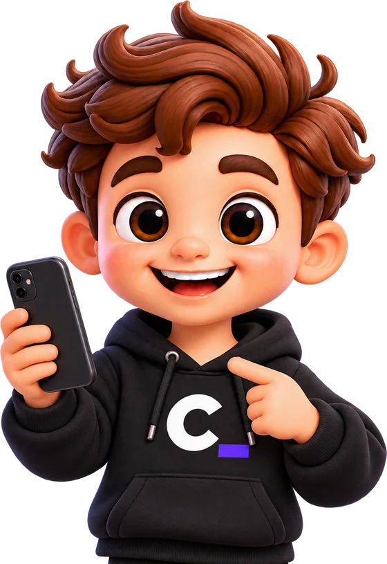 O Cash com o celular na mão