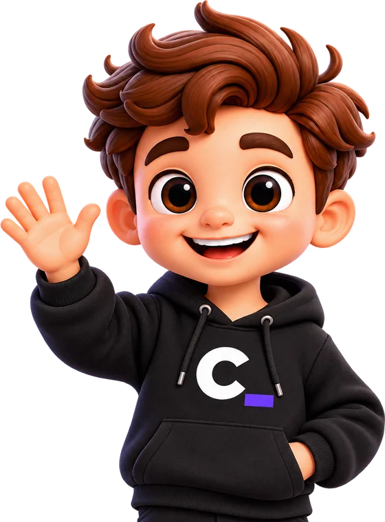O Cash, o assistente do Cashdesk, acenando